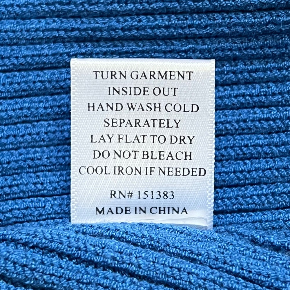 New Current Air Chunky Cable Knit Cardigan Sweater S Blue LS Ribbed Button Up - Picture 6 of 7